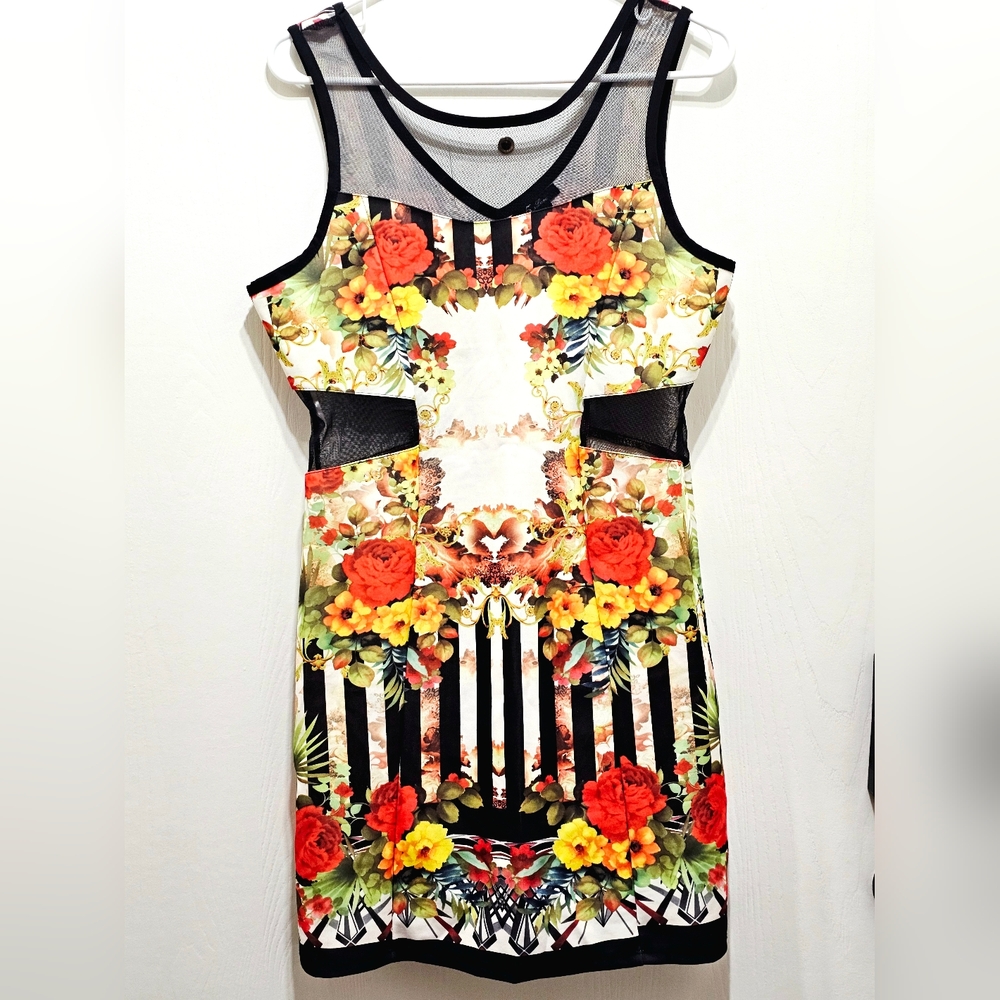 5th and Love Floral Stripe Mini Dress